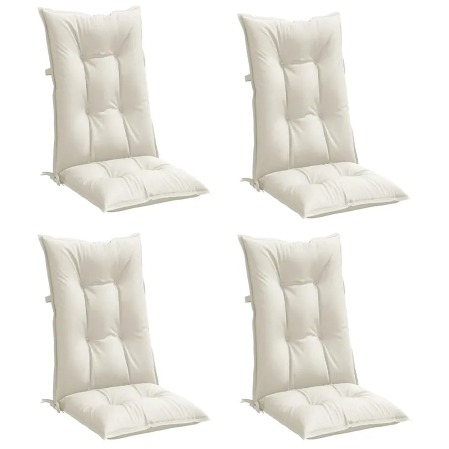 Coussins de chaise à dossier haut lot de 4 crème mélangé tissu - 4