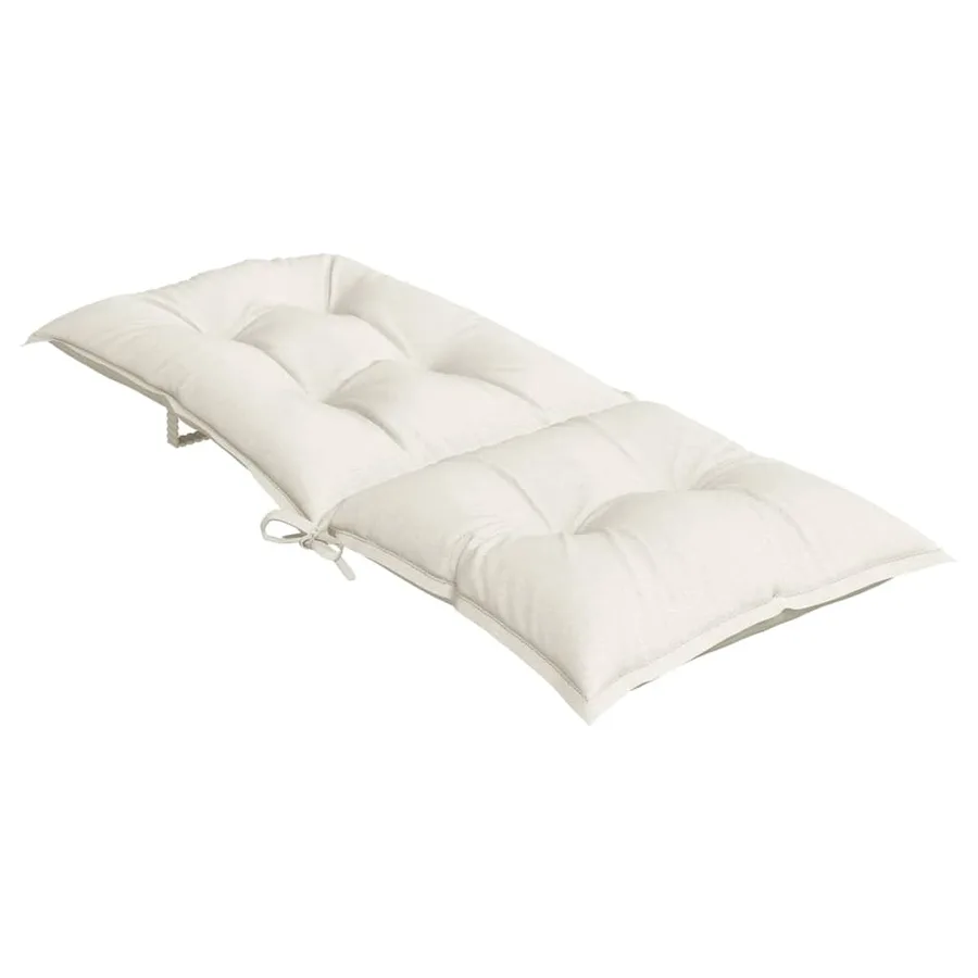 Coussins de chaise à dossier haut lot de 4 crème mélangé tissu - 6