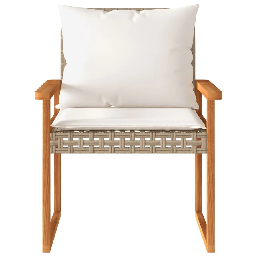 Salon de jardin avec coussins 4pcs mélange beige résine tressée - 6