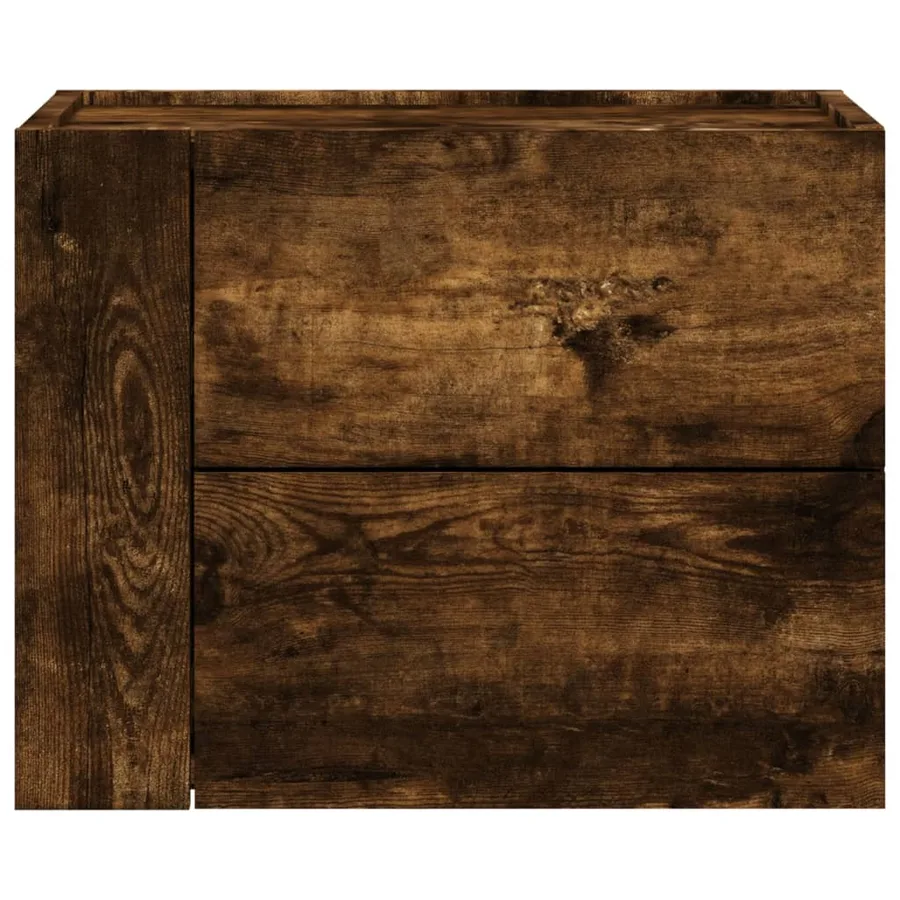 Tables de chevet murales 2 pcs chêne fumé 45x30x35 cm - 4