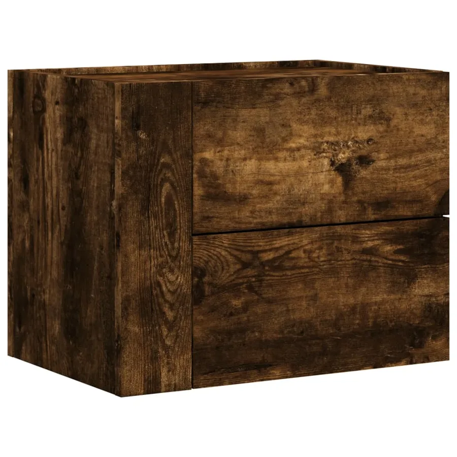 Tables de chevet murales 2 pcs chêne fumé 45x30x35 cm - 5