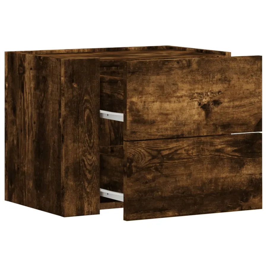 Tables de chevet murales 2 pcs chêne fumé 45x30x35 cm - 8