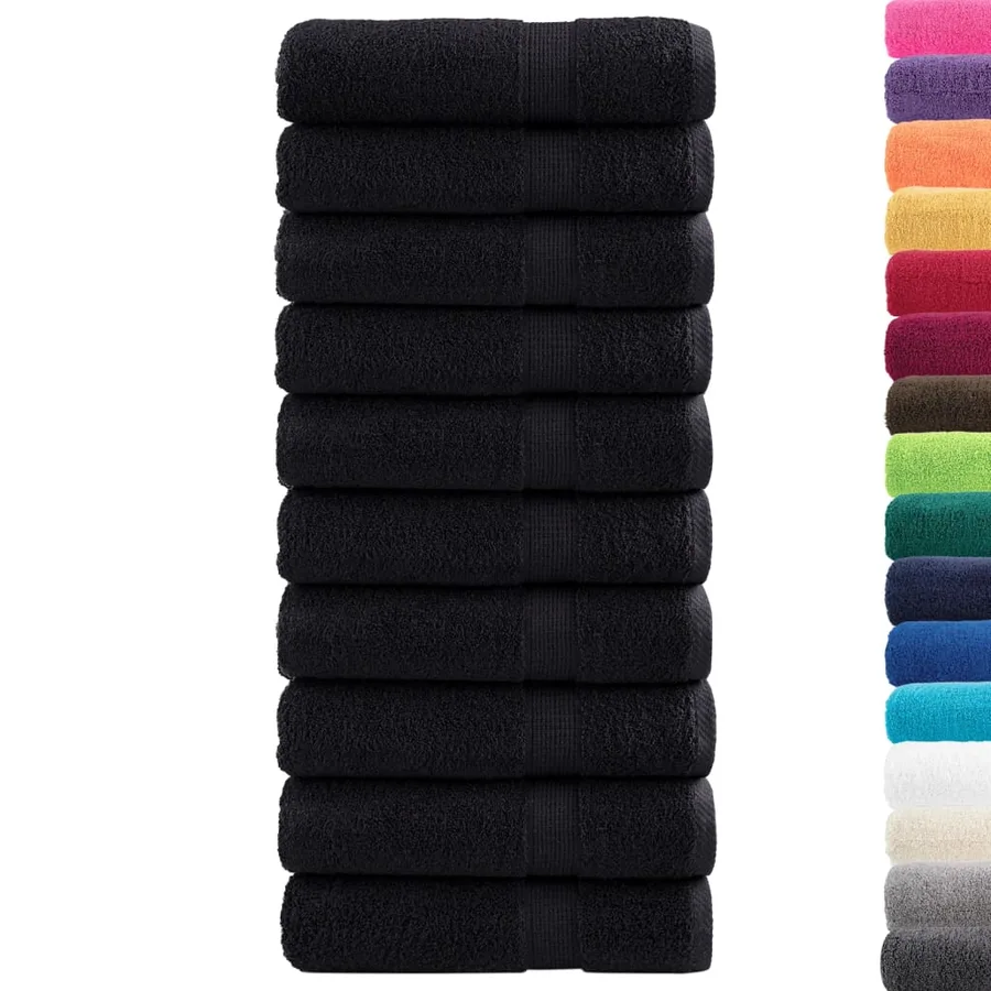 Essuie-mains de qualité supérieure SOLUND 10 pcs noir 600 g/m² - 2