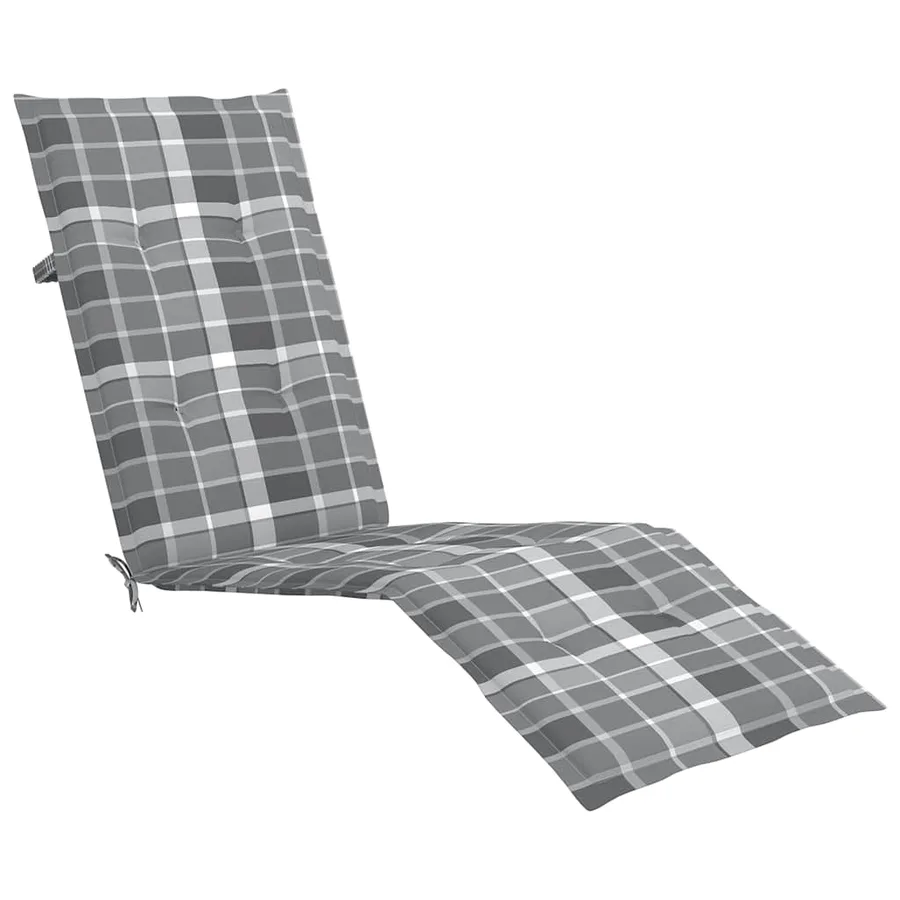 Chaise longue d'extérieur repose-pied et coussin Acacia solide - 6