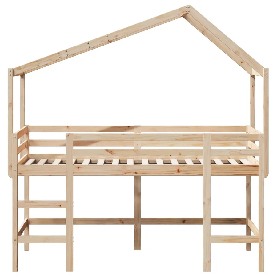 Lit superposé avec échelle et toit sans matelas 90x190 cm - 4