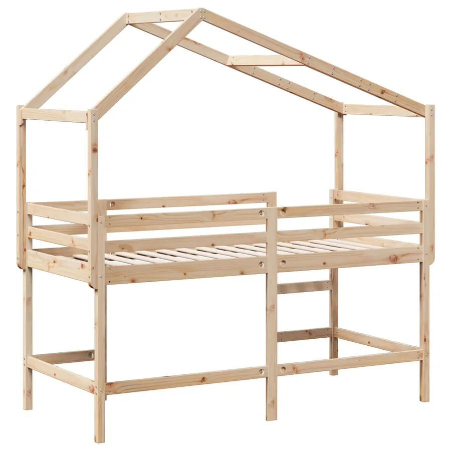 Lit superposé avec échelle et toit sans matelas 90x190 cm - 8