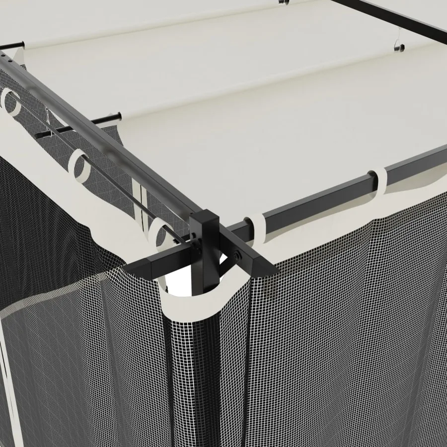 Tonnelle avec parois en filet crème 6x3 m acier - 7