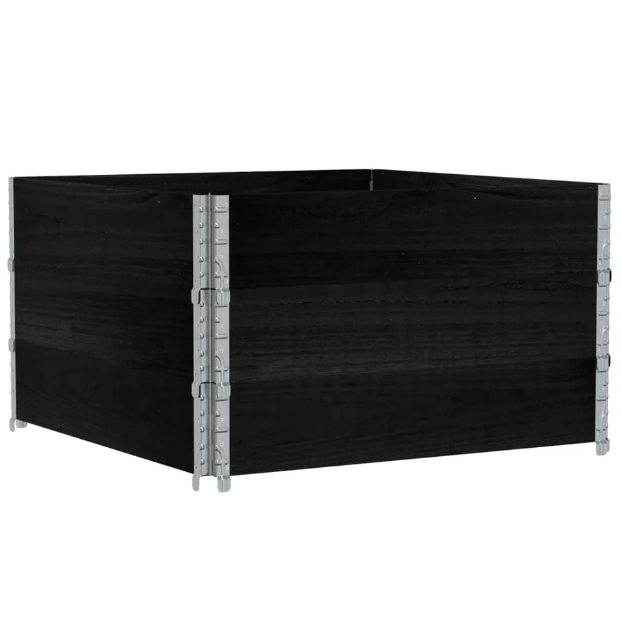 Jardinière noir 100x100 cm bois massif de pin - 2
