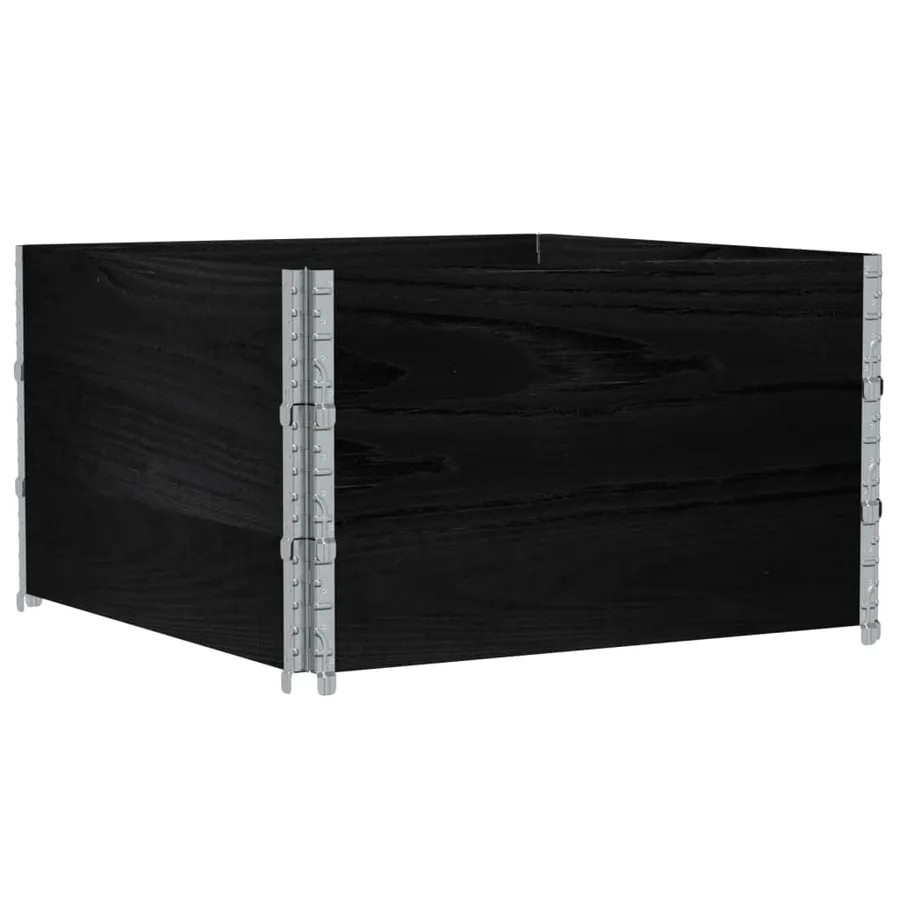 Jardinière noir 100x100 cm bois massif de pin - 5