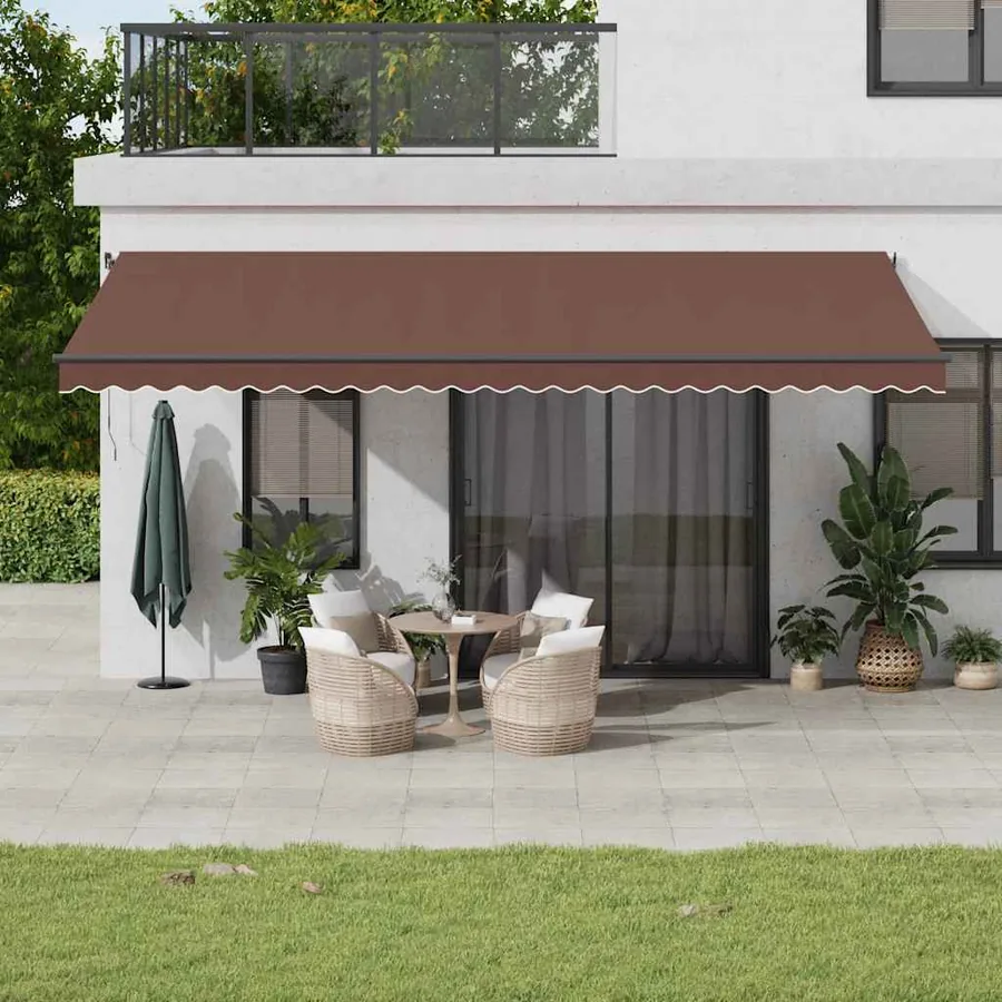 Auvent rétractable automatique marron 600x350 cm
