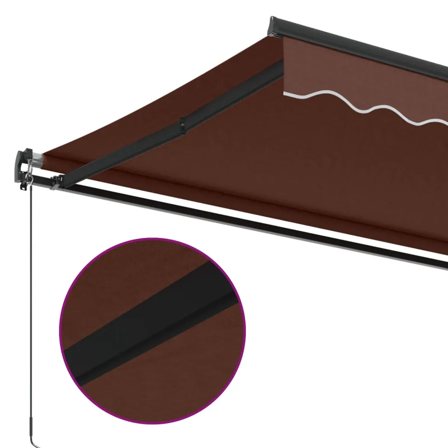Auvent manuel rétractable marron 600x350 cm - 7