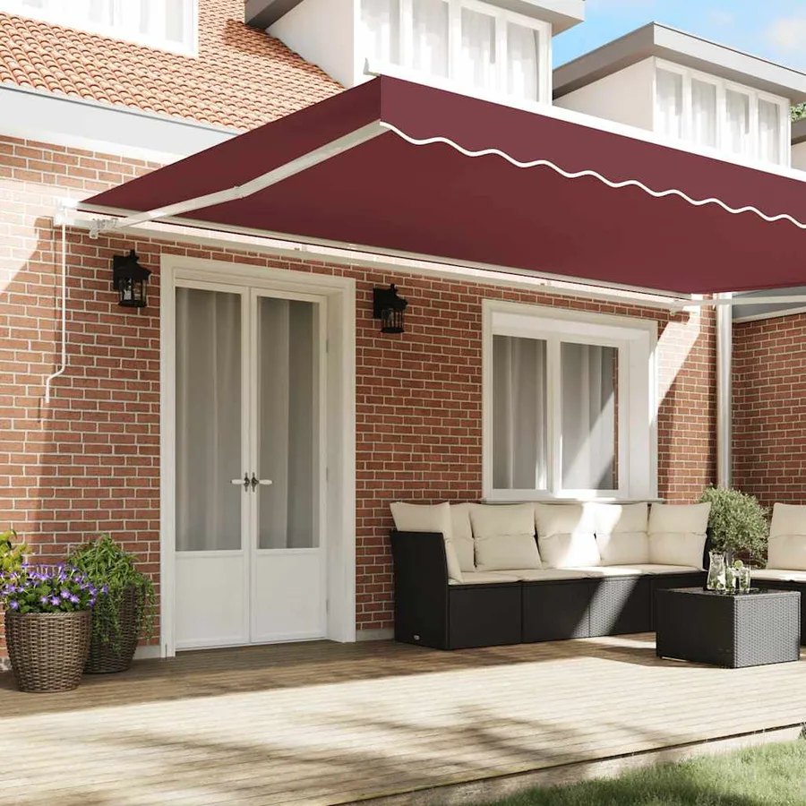 Auvent manuel rétractable bordeaux 500x300 cm - 3