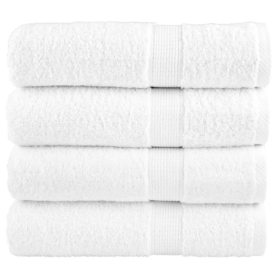 Serviettes de douche de qualité supérieure SOLUND 4 pcs blanc