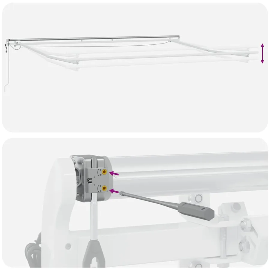 Auvent rétractable automatique avec LED anthracite et blanc - 15