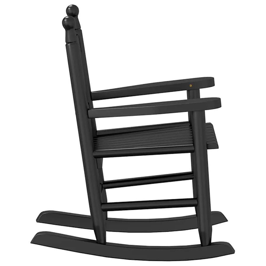 Chaises à bascule enfants lot de 2 noir bois de peuplier massif - 5