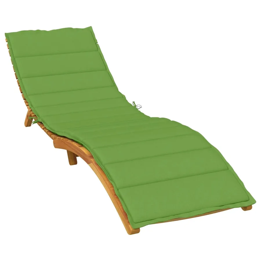 Coussin de chaise longue vert mélangé 200x70x4 cm tissu