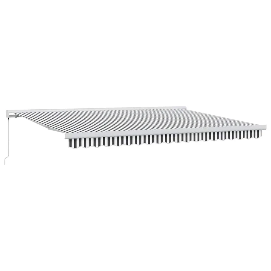 Auvent rétractable anthracite et blanc 4,5x3 m tissu/aluminium - 2