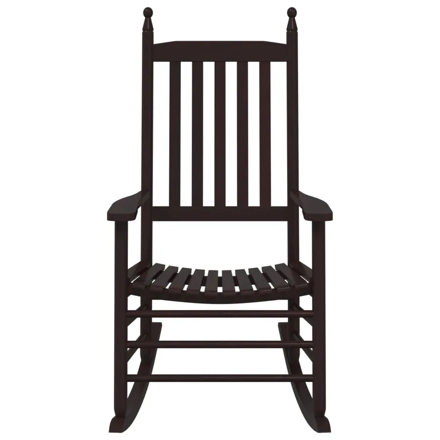 Chaises à bascule sièges incurvés lot de 2 brun peuplier massif - 5