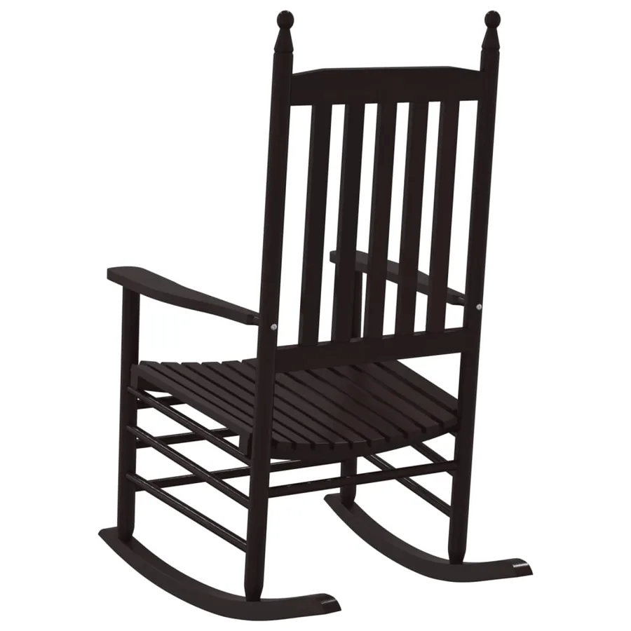 Chaises à bascule sièges incurvés lot de 2 brun peuplier massif - 7