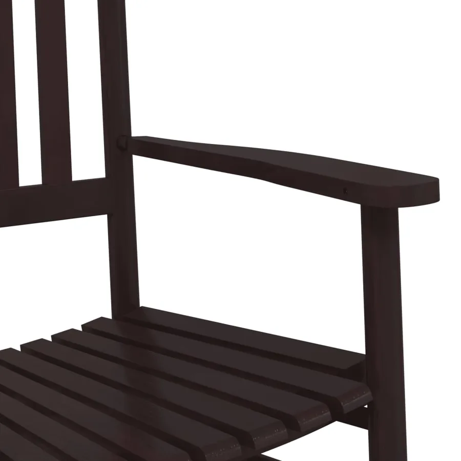 Chaises à bascule sièges incurvés lot de 2 brun peuplier massif - 8
