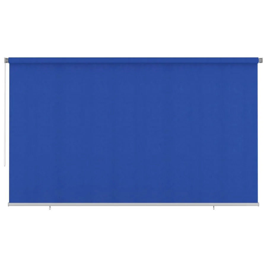 Store roulant d'extérieur 405 (l) x 230 (H) cm bleu HDPE