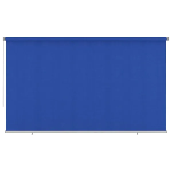 Store roulant d'extérieur 405 (l) x 230 (H) cm bleu HDPE