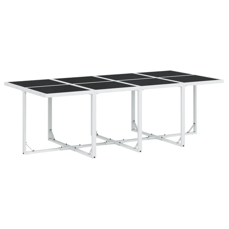 Ensemble à manger de jardin avec coussins 13pcs blanc textilène - 3