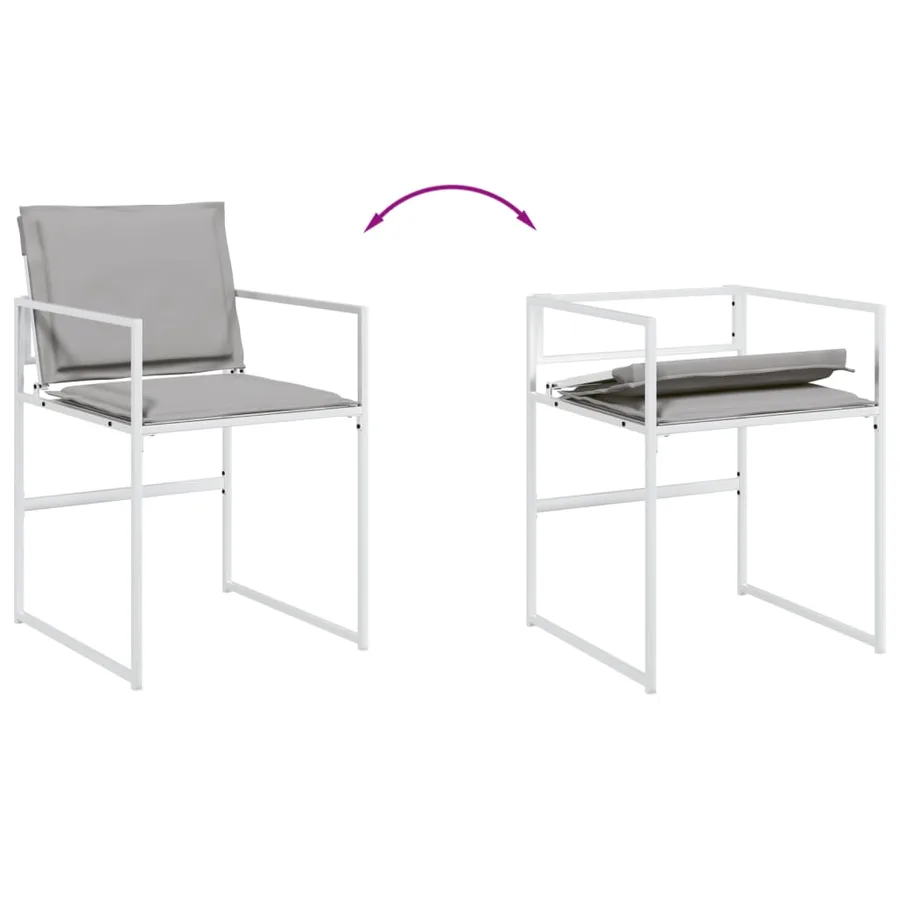 Ensemble à manger de jardin avec coussins 13pcs blanc textilène - 7