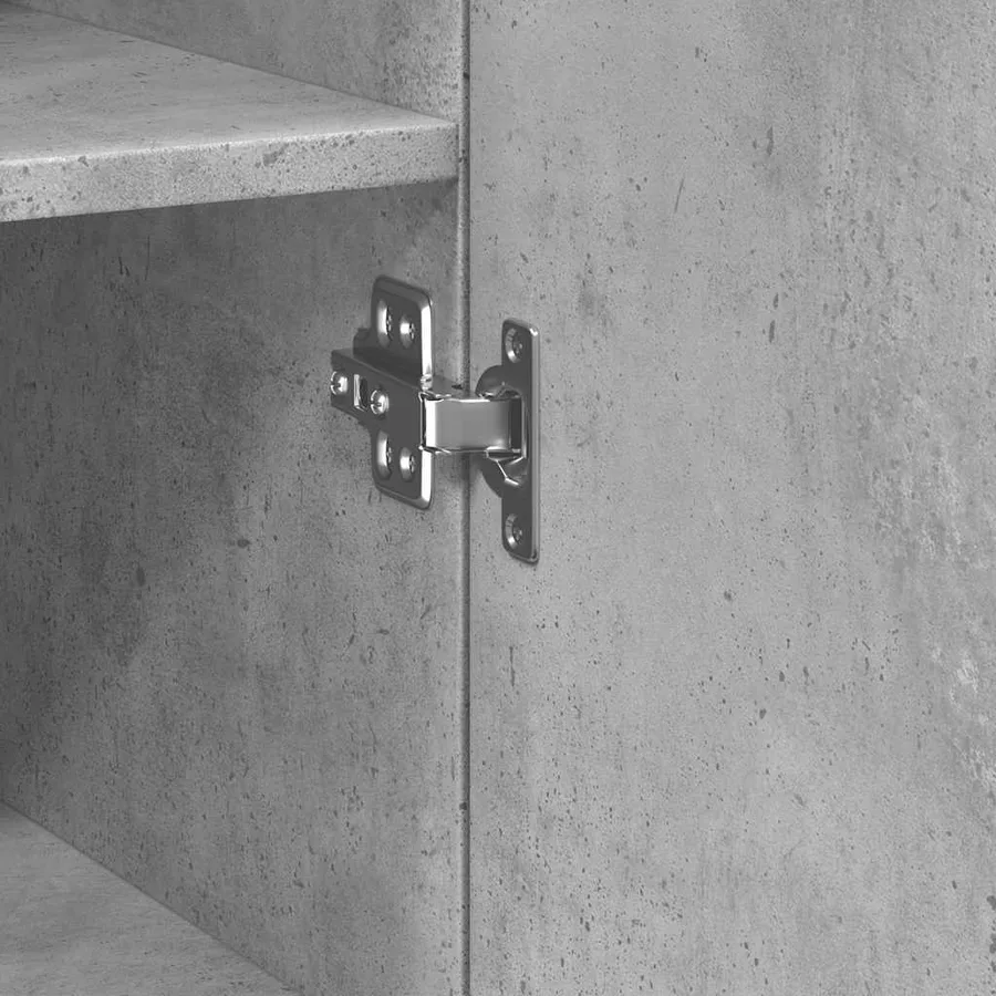 Buffet haut gris béton 45x42,5x185 cm bois d'ingénierie - 6