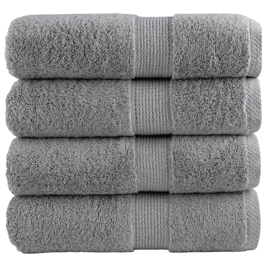 Serviettes de toilette premium SOLUND 4 pièces Gris 30 x 30 cm 600 g/m²