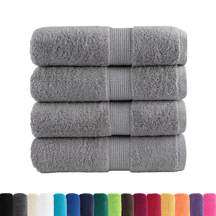 Serviettes de toilette premium SOLUND 4 pièces Gris 30 x 30 cm 600 g/m² - 2