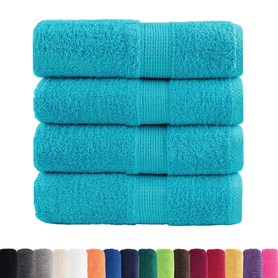 Serviettes de toilette premium SOLUND 4 pièces Turquoise 30 x 30 cm 600 g/m² - 2