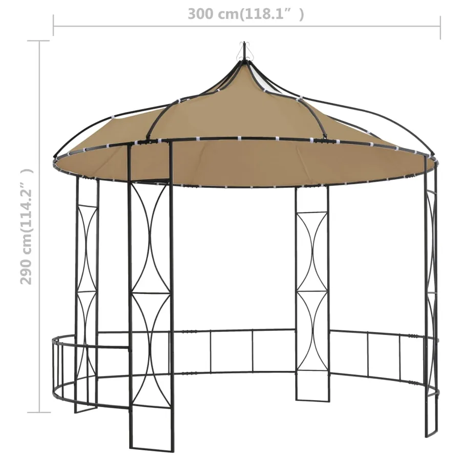 Belvédère 300x290 cm Taupe Rond - 6