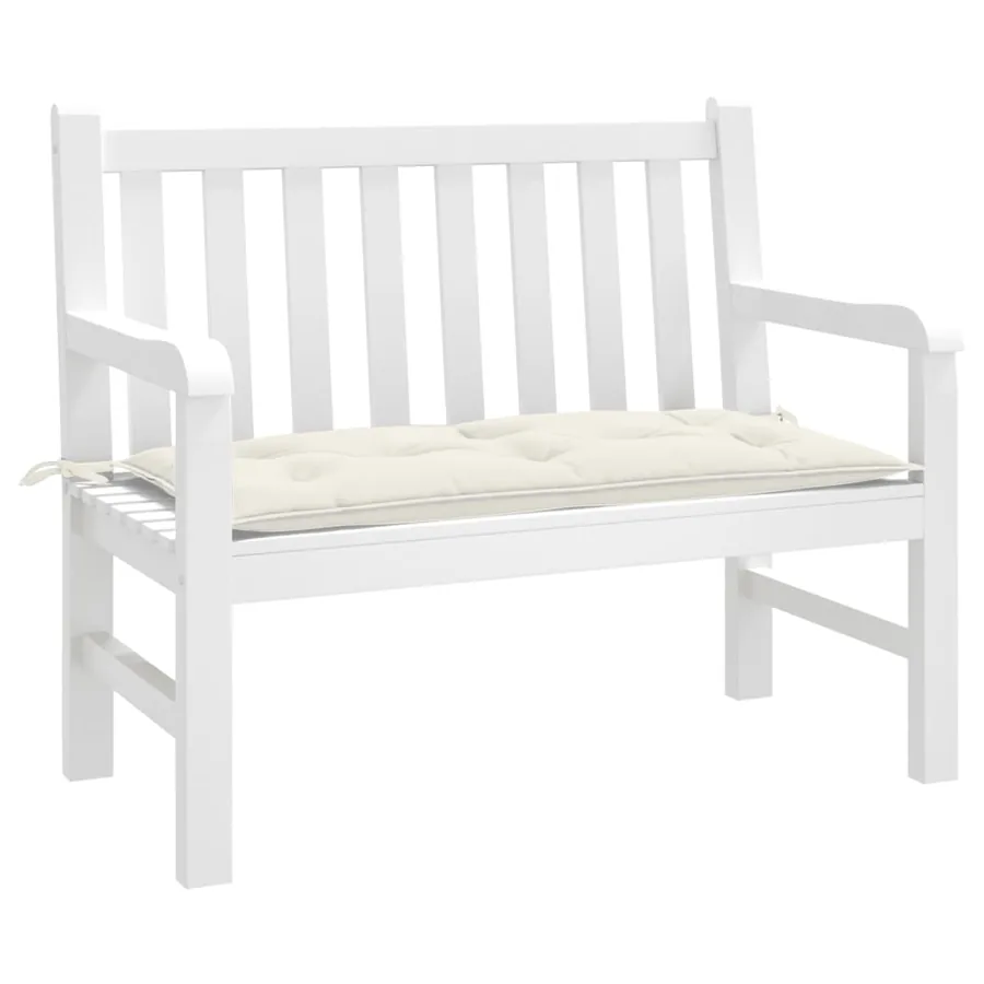 Coussin de banc de jardin crème mélangé 100x50x7 cm tissu