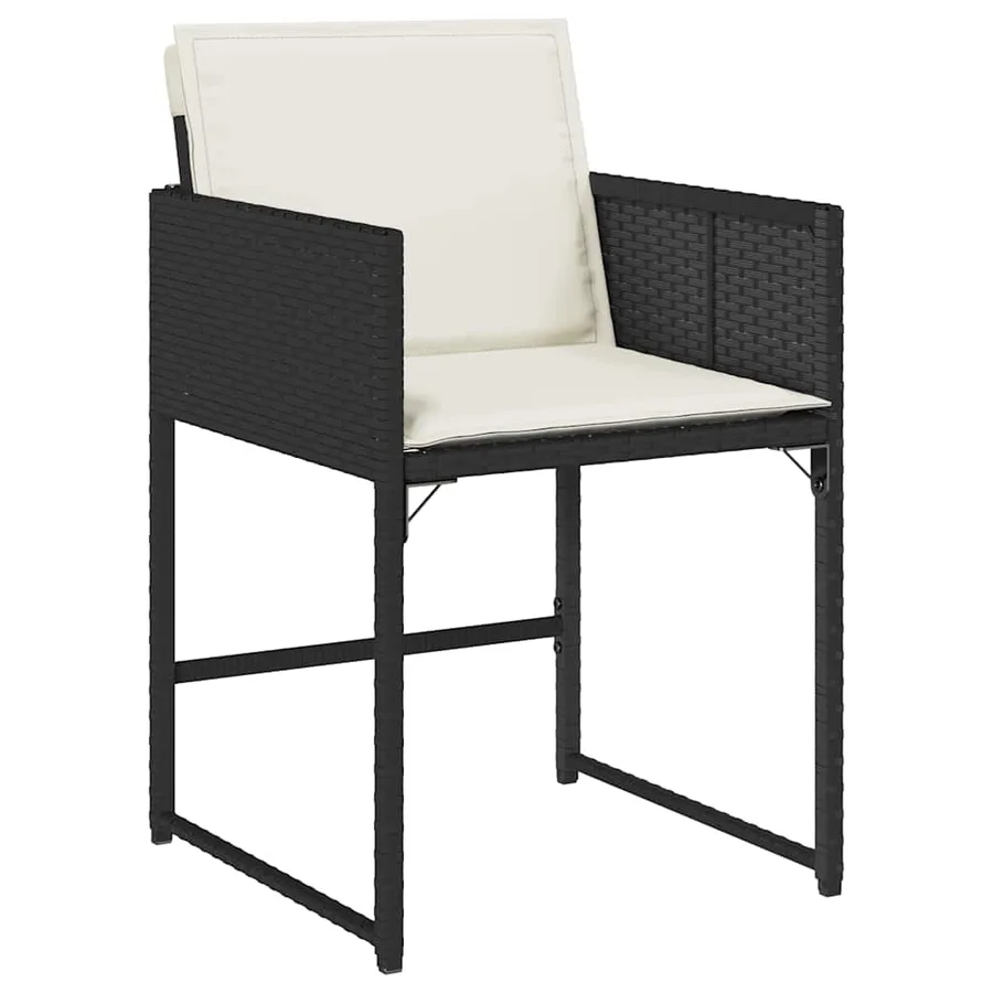 Ensemble à manger de jardin 15 pcs coussins noir résine tressée - 4