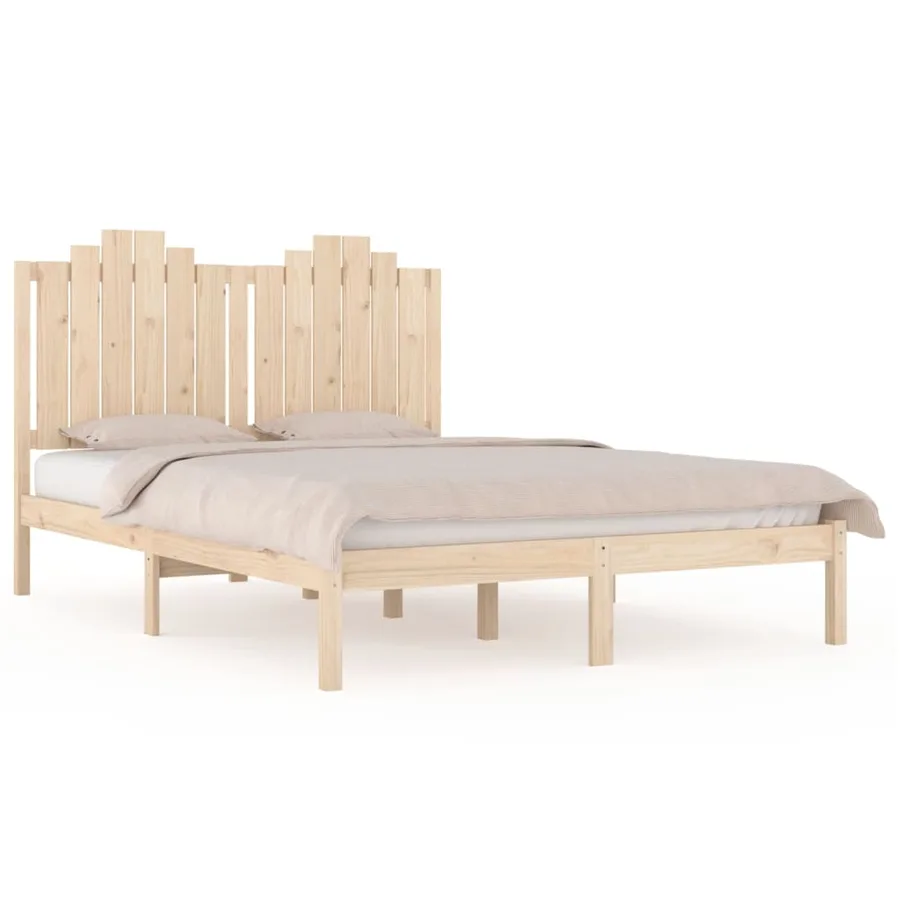 Cadre de lit Bois de pin massif 140x190 cm - 2