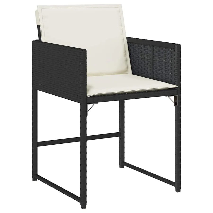 Ensemble à manger de jardin 17 pcs coussins noir résine tressée - 3