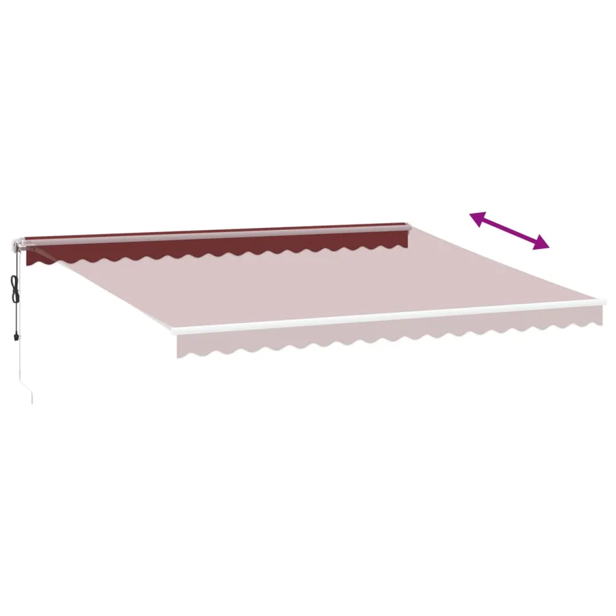 Auvent rétractable automatique avec LED bordeaux 450x350 cm - 6