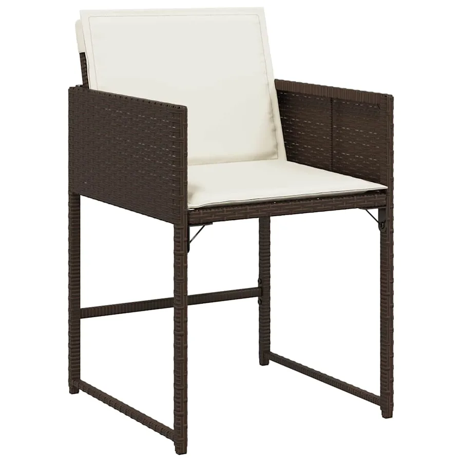 Ensemble à manger de jardin et coussins 11 pcs marron rotin - 4