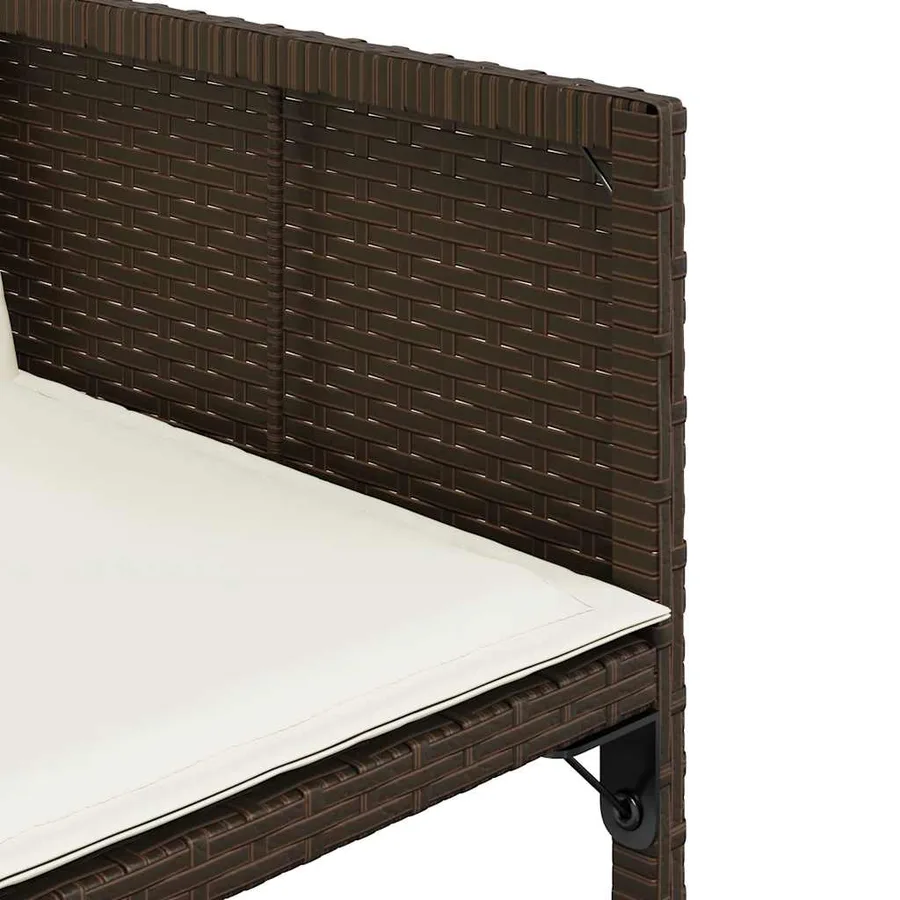 Ensemble à manger de jardin et coussins 11 pcs marron rotin - 6
