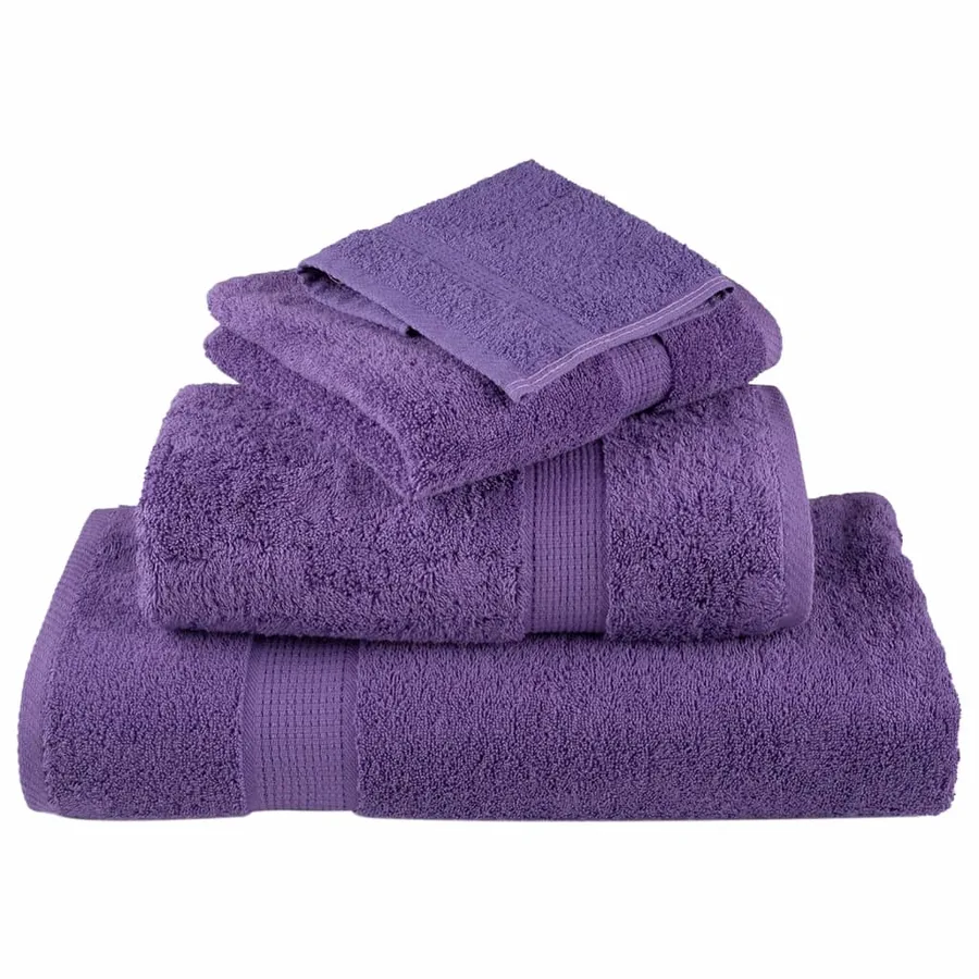 Serviettes de toilette Premium SOLUND 10 pièces Violet 30 x 30 cm 600 g/m² - 4