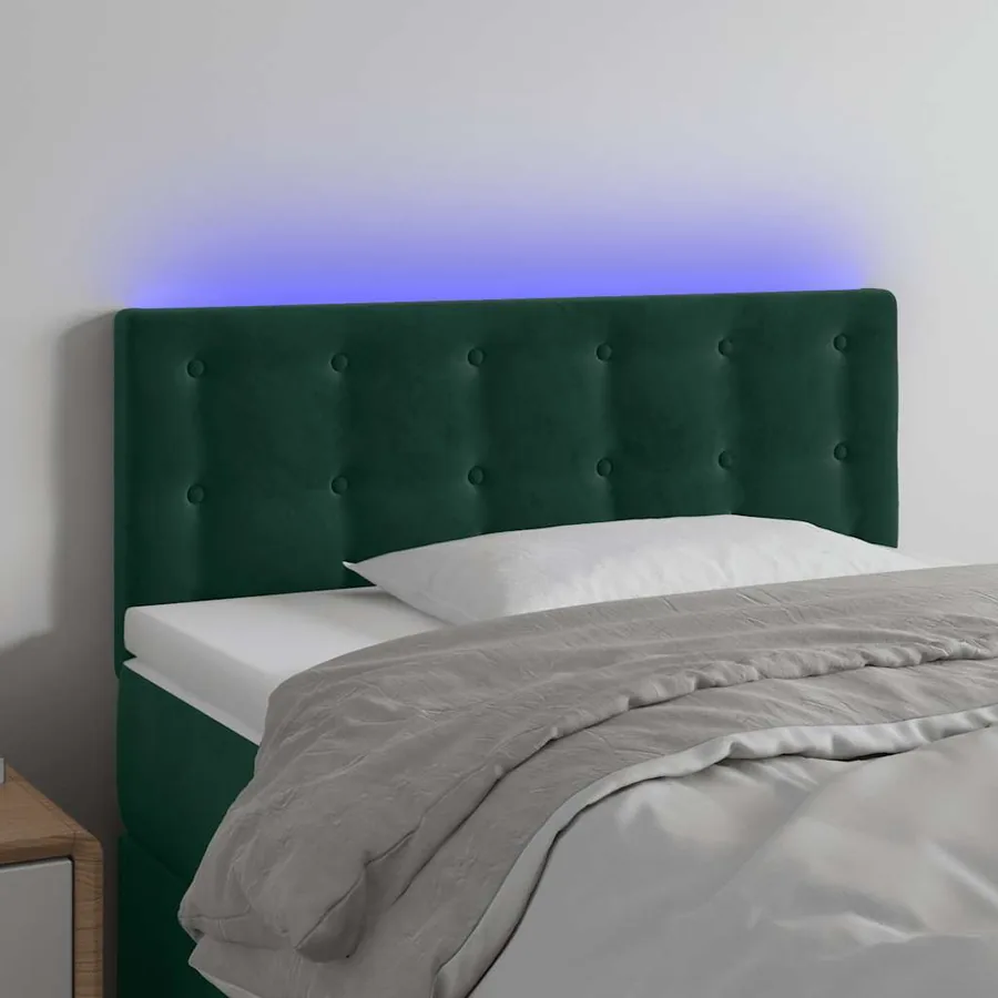Tête de lit à LED Vert foncé 80x5x78/88 cm Velours