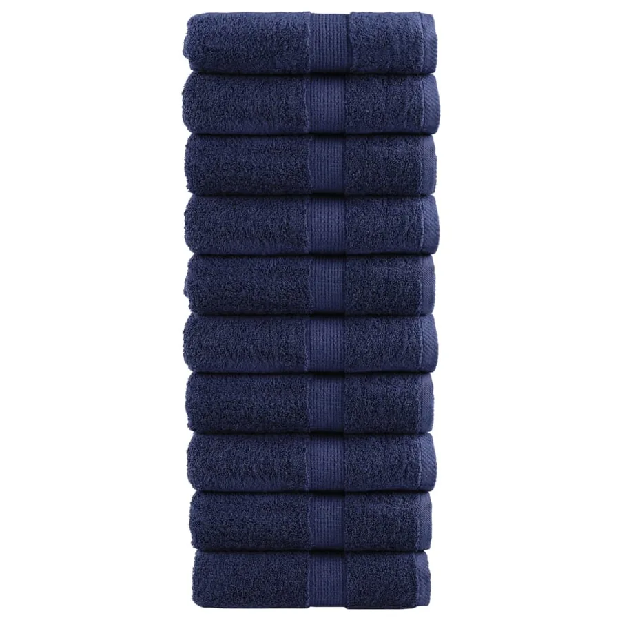 Serviettes de toilette premium SOLUND 10 pièces Bleu marine 30 x 30 cm 600 g/m²