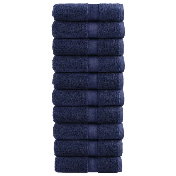 Serviettes de toilette premium SOLUND 10 pièces Bleu marine 30 x 30 cm 600 g/m²