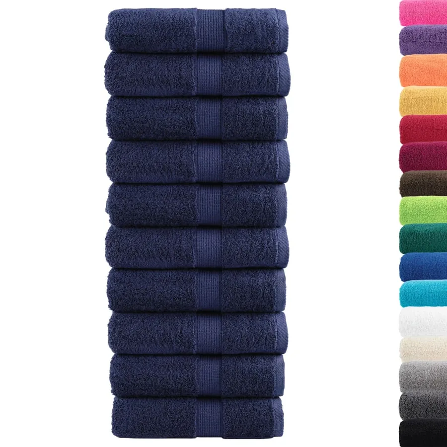 Serviettes de toilette premium SOLUND 10 pièces Bleu marine 30 x 30 cm 600 g/m² - 2