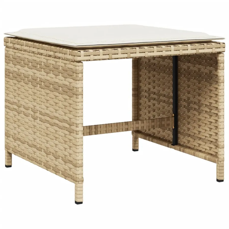 Ensemble à manger de jardin et coussins 15 pcs beige - 6