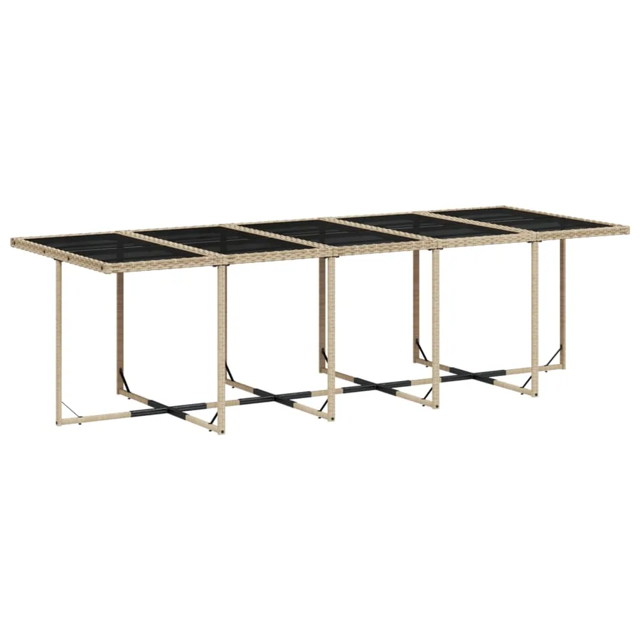 Ensemble à manger de jardin et coussins 15 pcs beige - 6