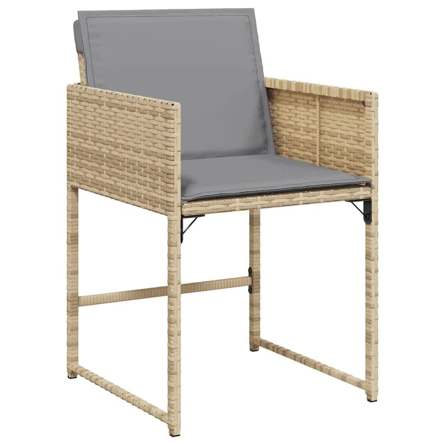 Ensemble à manger de jardin et coussins 9 pcs mélange beige - 6