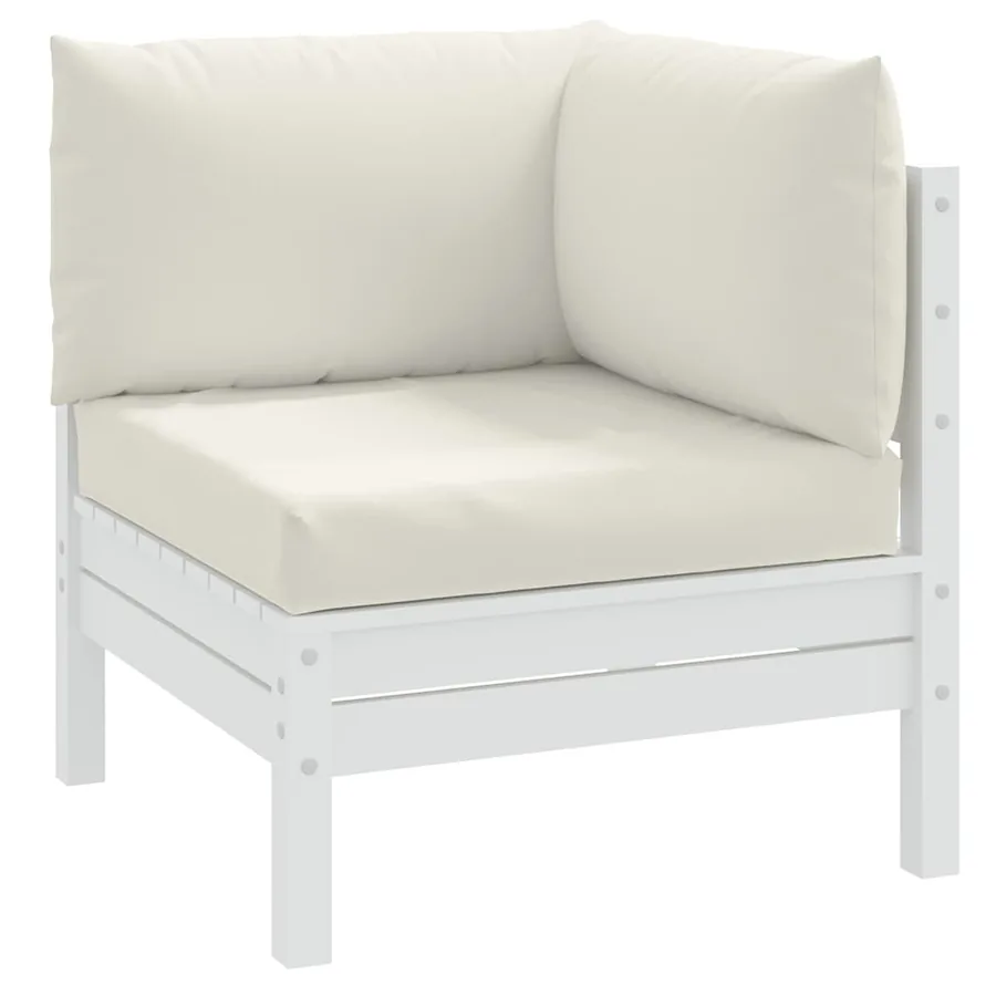 Coussins de palette lot de 3 crème mélangé tissu