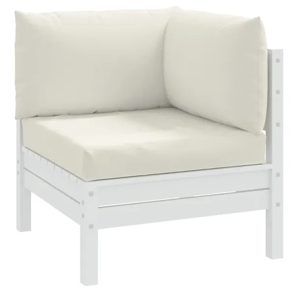 Coussins de palette lot de 3 crème mélangé tissu
